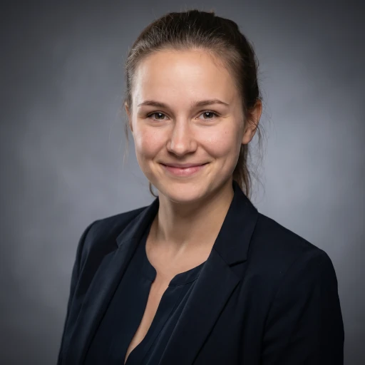 AI-generated professional headshot of a woman with realistic skin texture and natural soft window lighting on a neutral backdrop